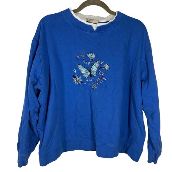 Vintage Gold Coast Embroidered Butterfly Sweatshirt XXL EUC - Picture 3 of 9